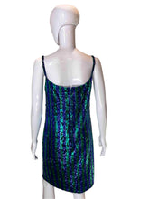 Load image into Gallery viewer, 1960&#39;s Striped Sequin Gene Shelley Cocktail Dress Size M
