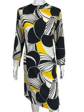 Load image into Gallery viewer, 1960&#39;s Black, white and Yellow Knit Day Dress Size XL
