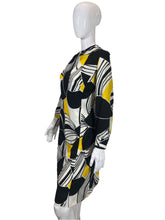 Load image into Gallery viewer, 1960&#39;s Black, white and Yellow Knit Day Dress Size XL
