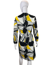 Load image into Gallery viewer, 1960&#39;s Black, white and Yellow Knit Day Dress Size XL
