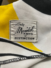 Load image into Gallery viewer, 1960&#39;s Black, white and Yellow Knit Day Dress Size XL
