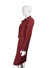 Load image into Gallery viewer, 1990&#39;s Red Plaid Tweed Dress and Jacket Duo - Size M

