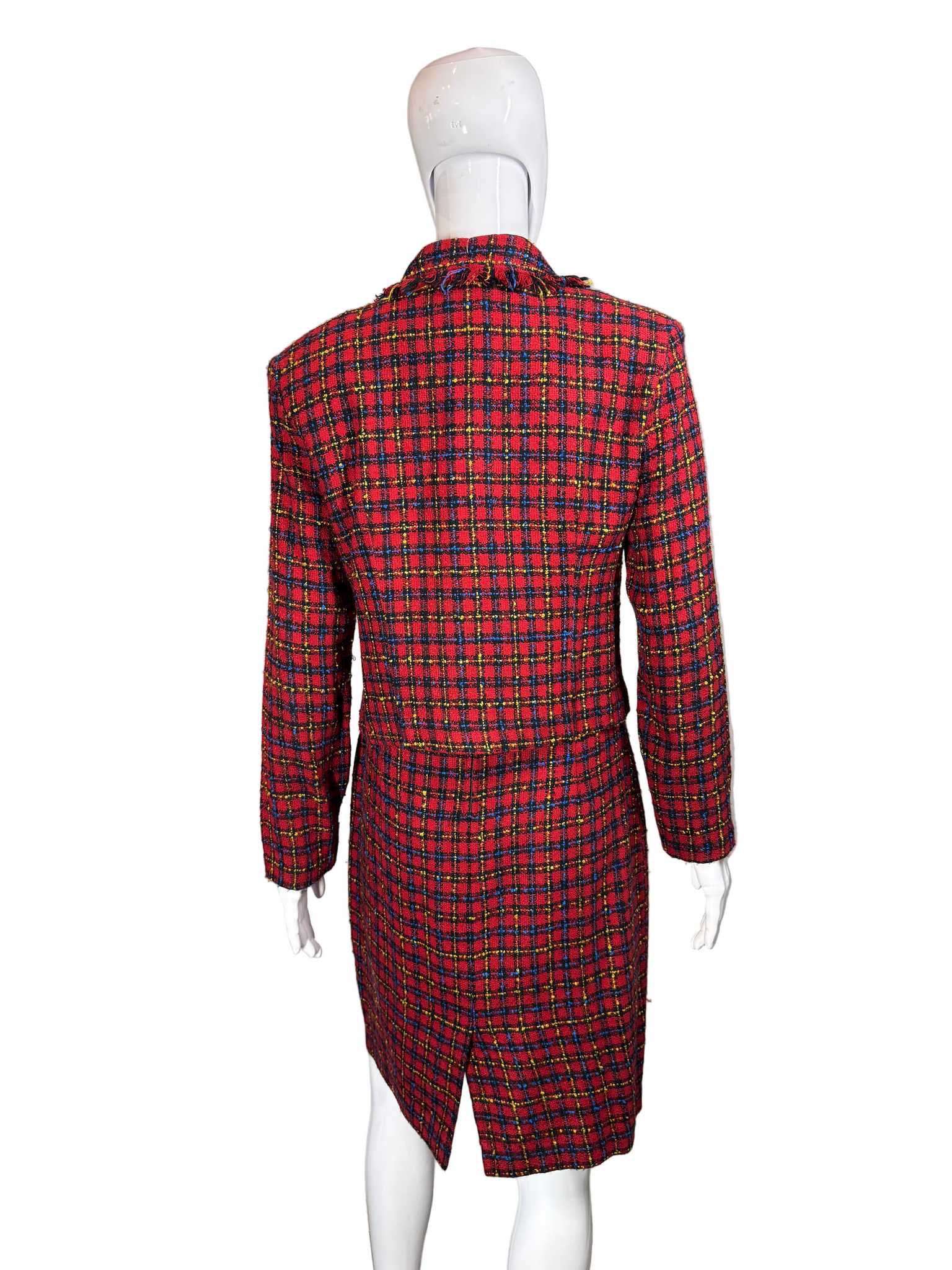 red plaid tweed dress Jingle Bell Plaid Tweed Dress Small