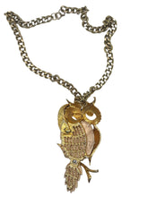 Load image into Gallery viewer, 1970’s Luca Razza Bashful Owl Necklace
