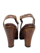 Load image into Gallery viewer, 1940’s Alligator Platform Heels Sz 5.5
