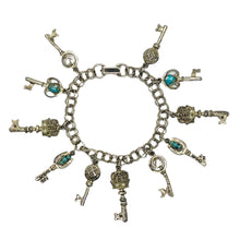 Load image into Gallery viewer, 1960’s Skeleton Key Charm Bracelet
