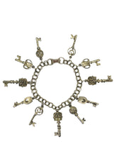 Load image into Gallery viewer, 1960’s Skeleton Key Charm Bracelet
