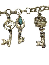 Load image into Gallery viewer, 1960’s Skeleton Key Charm Bracelet
