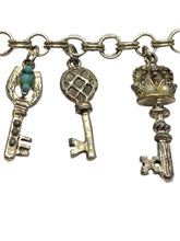 Load image into Gallery viewer, 1960’s Skeleton Key Charm Bracelet
