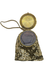 Load image into Gallery viewer, 1920’s Goldtone Metal Mesh Flapper Wristlet Purse
