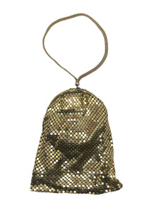 1920’s Goldtone Metal Mesh Flapper Wristlet Purse