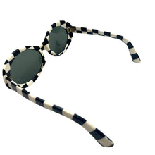 Load image into Gallery viewer, 1960’s Black and White Checker Mod Sunglasses
