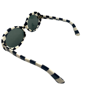 1960’s Black and White Checker Mod Sunglasses