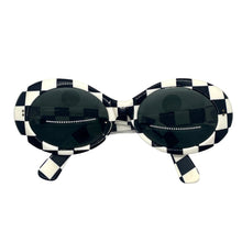 Load image into Gallery viewer, 1960’s Black and White Checker Mod Sunglasses
