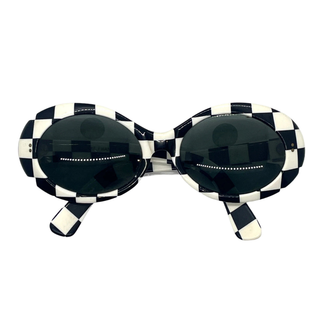 1960’s Black and White Checker Mod Sunglasses