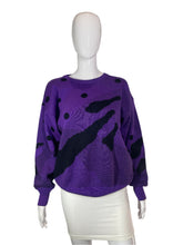 Load image into Gallery viewer, 1980&#39;s Purple and Black Ski Sweater Size M/L
