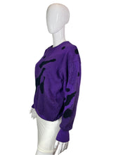 Load image into Gallery viewer, 1980&#39;s Purple and Black Ski Sweater Size M/L
