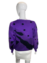 Load image into Gallery viewer, 1980&#39;s Purple and Black Ski Sweater Size M/L
