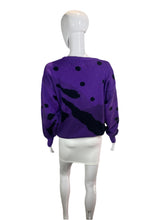 Load image into Gallery viewer, 1980&#39;s Purple and Black Ski Sweater Size M/L
