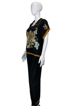 Load image into Gallery viewer, 1920&#39;s Embroidered Silk Pajama Set Size M
