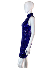 Load image into Gallery viewer, 1990&#39;s Purple Sequin Cocktail Dress Size S
