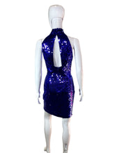 Load image into Gallery viewer, 1990&#39;s Purple Sequin Cocktail Dress Size S
