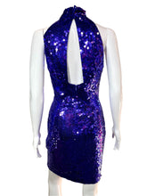 Load image into Gallery viewer, 1990&#39;s Purple Sequin Cocktail Dress Size S
