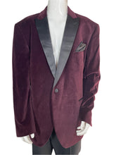 Load image into Gallery viewer, 1980&#39;s Maroon Velvet Dinner Jacket Size 48R
