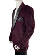 Load image into Gallery viewer, 1980&#39;s Maroon Velvet Dinner Jacket Size 48R
