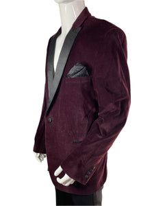 1980's Maroon Velvet Dinner Jacket Size 48R