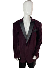 Load image into Gallery viewer, 1980&#39;s Maroon Velvet Dinner Jacket Size 48R
