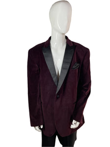 1980's Maroon Velvet Dinner Jacket Size 48R