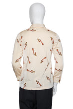 Load image into Gallery viewer, 1970&#39;s Cream Poly Disco Shirt - Size M
