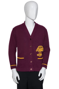 1970's Maroon and Gold Peanuts Letterman Sweater - Size S