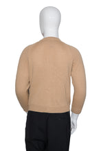 Load image into Gallery viewer, 1970&#39;s Tan Italian Wool &amp; Suede Cardigan - Size S/M
