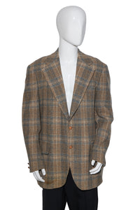 1970's Plaid Wool Jacket - Size XL / 44 Long