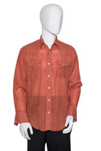 Load image into Gallery viewer, 1970&#39;s Orange and White Plaid Western Shirt - Size L
