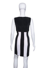 Load image into Gallery viewer, 1990&#39;s Black and White Striped Joseph Ribkoff Cocktail Dress - Size S
