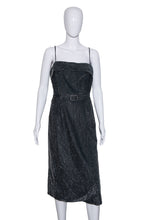 Load image into Gallery viewer, 1950&#39;s Black and Silver Lurex Cocktail Dress - Size S/M
