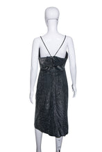 Load image into Gallery viewer, 1950&#39;s Black and Silver Lurex Cocktail Dress - Size S/M
