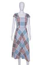 Load image into Gallery viewer, 1940&#39;s Plaid Cotton Summer Day Dress - Size S/M
