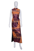 Load image into Gallery viewer, 1970&#39;s Purple and Orange Psychedelic Maxi Dress - Size S
