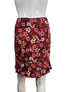 1990's Ann Taylor Floral Rayon Mini Skirt Size S