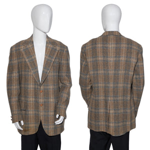 1970's Plaid Wool Jacket - Size XL / 44 Long