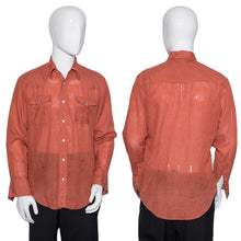 Load image into Gallery viewer, 1970&#39;s Orange and White Plaid Western Shirt - Size L
