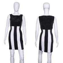 Load image into Gallery viewer, 1990&#39;s Black and White Striped Joseph Ribkoff Cocktail Dress - Size S
