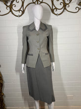 Load image into Gallery viewer, 1940&#39;s Two Tone Gray Switzer&#39;s Skirt Suit Size S
