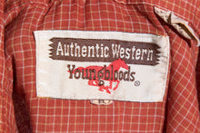 Load image into Gallery viewer, 1970&#39;s Orange and White Plaid Western Shirt - Size L
