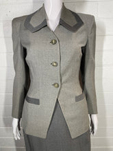 Load image into Gallery viewer, 1940&#39;s Two Tone Gray Switzer&#39;s Skirt Suit Size S
