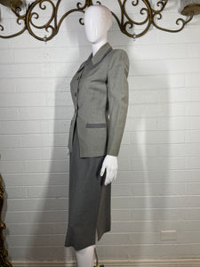 1940's Two Tone Gray Switzer's Skirt Suit Size S